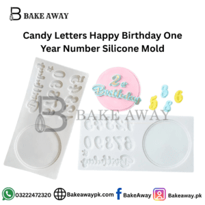 Candy Letters Happy Birthday One Year Number Silicone Mold