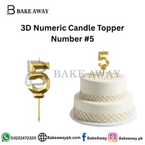 3D Numeric Candle Topper Of Number 5