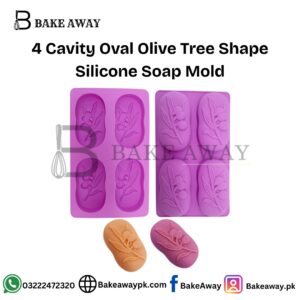 4 Cavity Oval Olive Tree Shape Silicone Soap Mold