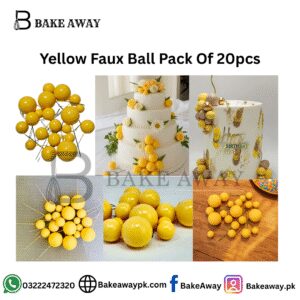 Yellow Faux Ball Pack Of 20pcs