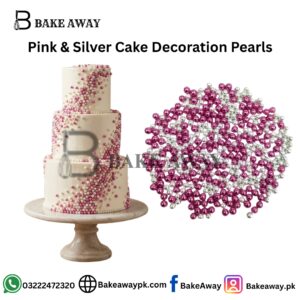 Pink & Silver Cake Decoration Pearls