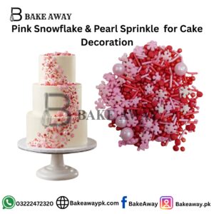Pink Snowflake & Pearl Sprinkle  for Cake Decoration