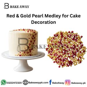 Red & Gold Pearl Medley for Cake Decoration