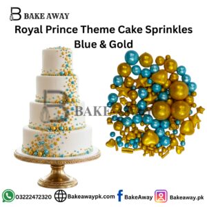 Royal Prince Theme Cake Sprinkles Blue & Gold