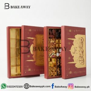 12 Cavity Date Box With Print Light Red