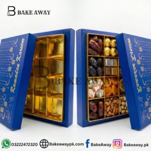 12 Cavity Date Box With Print Blue