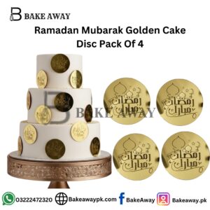 Ramadan Mubarak Golden Cake Disc Pack Of 4