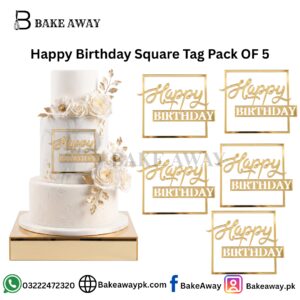 Happy Birthday Square Tag Pack OF 5