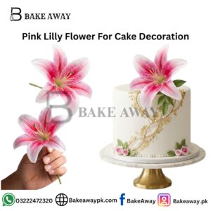 Pink Lilly Flower For Cake Decoration