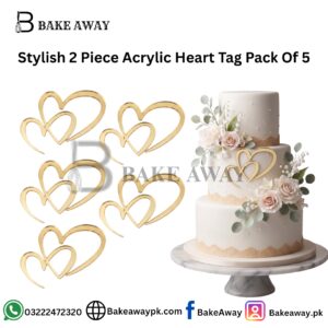Stylish 2 Piece Acrylic Heart Tag Pack Of 5
