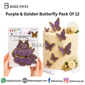 Purple & Golden Butterfly Pack Of 12