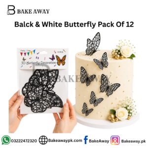 Balck & White Butterfly Pack Of 12