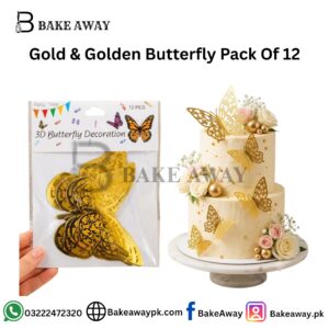Gold & Golden Butterfly Pack Of 12