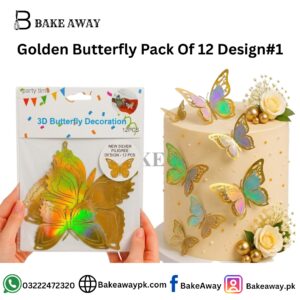 Golden Butterfly Pack Of 12 Design#1