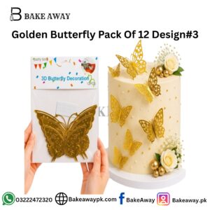 Golden Butterfly Pack Of 12 Design#3