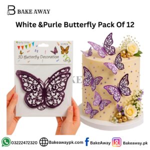 White &Purle Butterfly Pack Of 12