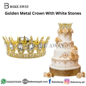 Golden Metal Crown With White Stones