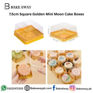 7.5cm Square Golden Mini Moon Cake Boxes