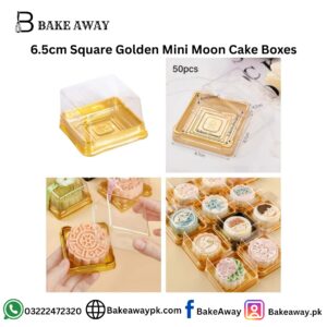 6.5cm Square Golden Mini Moon Cake Boxes
