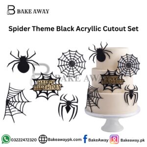 Spider Theme Black Acryllic Cutout Set