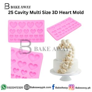 25 Cavity Multi Size 3D Heart Mold