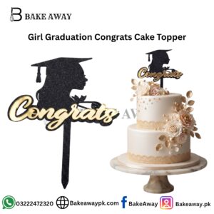 Girl Graduation Congrats Cake Topper