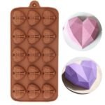 15cavity Small Geometric Heart Mould