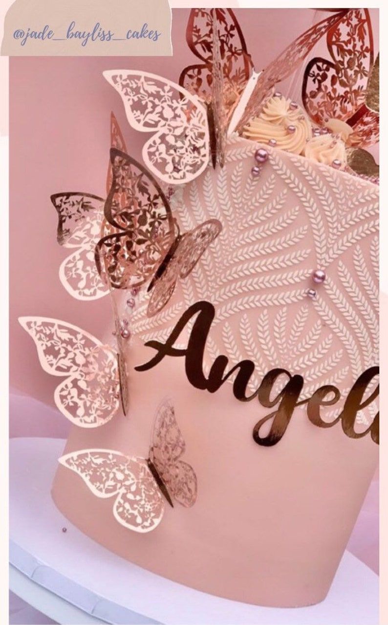 ROSE GOLD BUTTERFLY PACK OF 12PCS