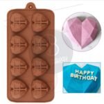 8CAVITY GEOMETRIC HEART SILICON MOULD - Image 2