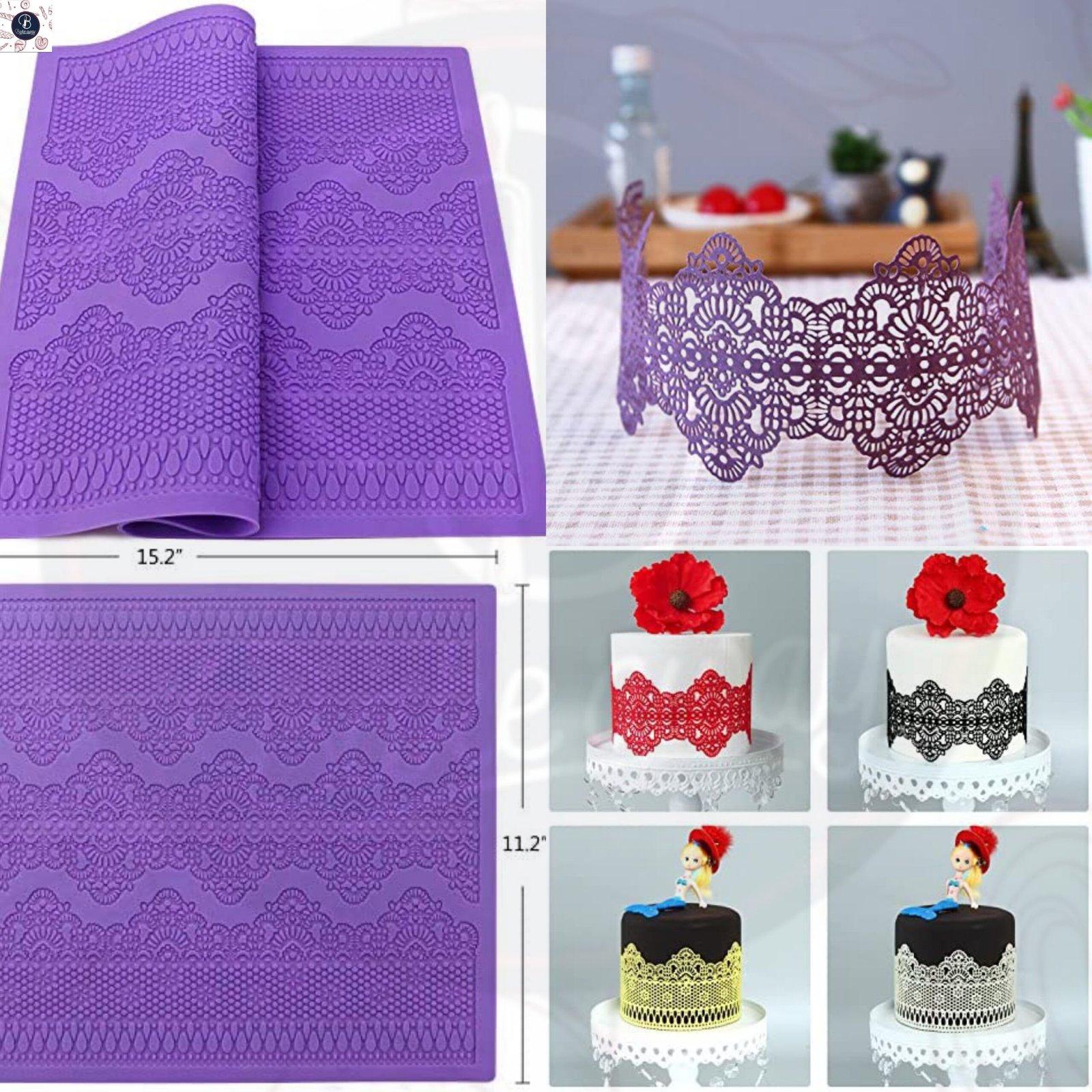 FONDANT SILICON LACE MAT