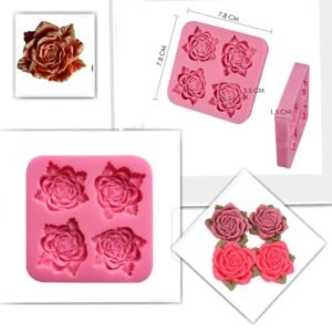 4CAVITY ROSE SILICON MOULD