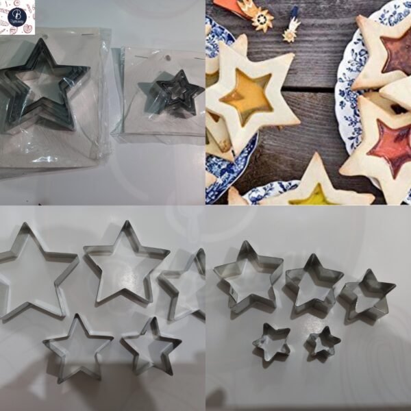 STAINLESS STEEL STAR COOKIE CUTTER PACK OF 2 SET