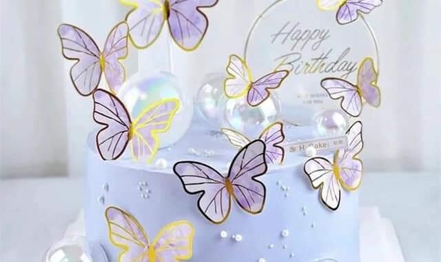 IMPORTED ARTIFICIAL PURPLE BUTTERFLY WITH WIRE PACK OF 10PCS - Image 2
