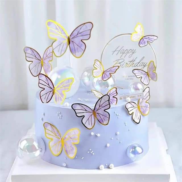 IMPORTED ARTIFICIAL PURPLE BUTTERFLY WITH WIRE PACK OF 10PCS