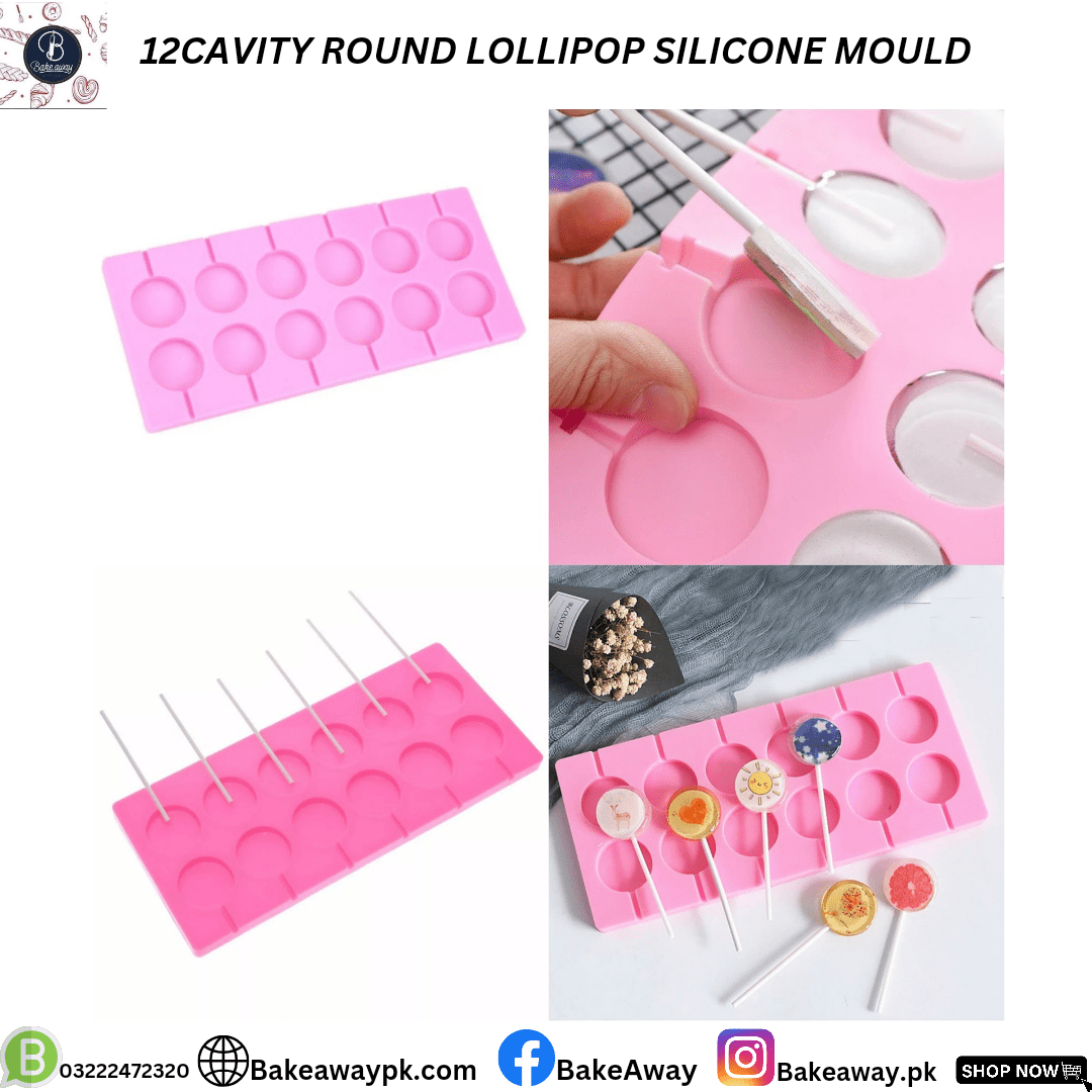 12CAVITY ROUND LOLLIPOP SILICON MOULD