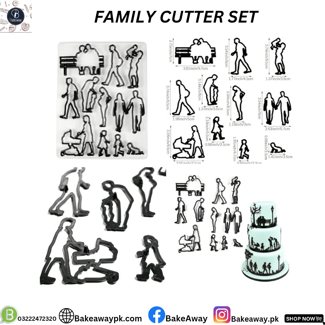 Family Fondant & Cookie Cutter 11Pcs Set Plastic