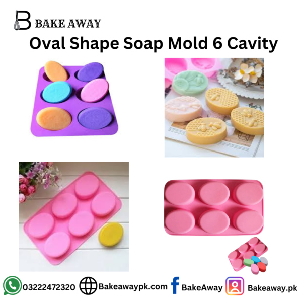 Oval Shape Soap Mold 6 Cavity