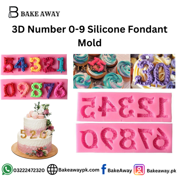 3D Number 0-9 Silicone Fondant Mold