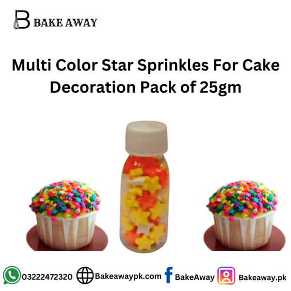 Multi Color Star Sprinkles For Cake Decoration Pack of 25gm
