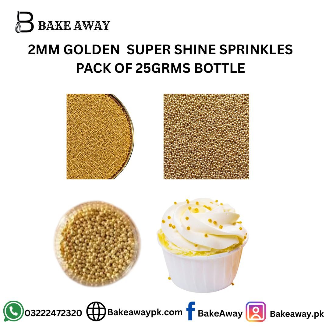 2MM GOLDEN SUPER SHINE SPRINKLES PACK OF 20GRMS BOTTLE
