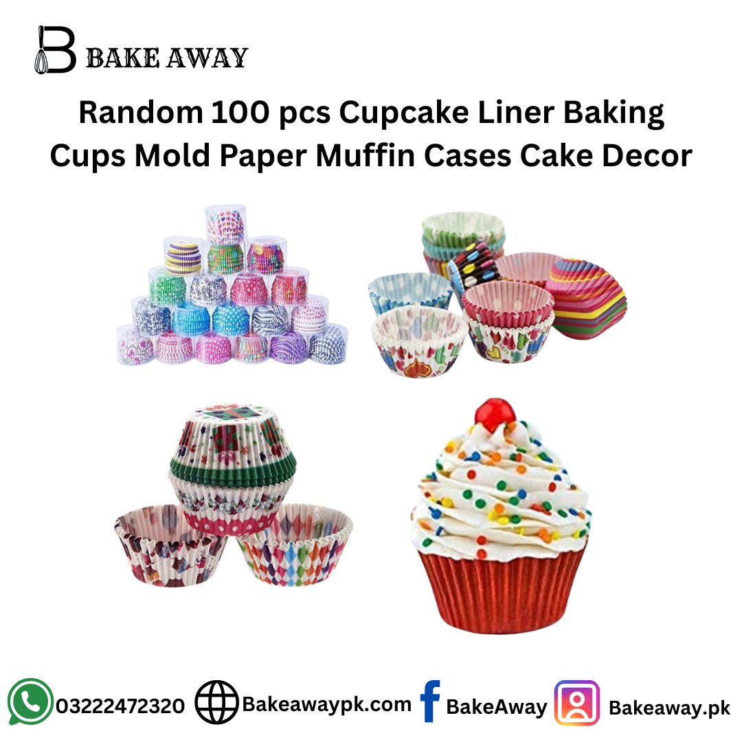 Random 100 pcs Cupcake Liner Baking Cups Mold Paper Muffin Cases Cake Decor