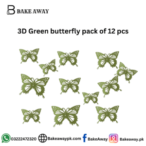 3D Green butterfly pack of 12 pcs