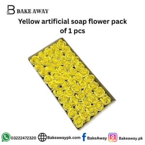 Yellow artificial soap flower pack of 1 pcs