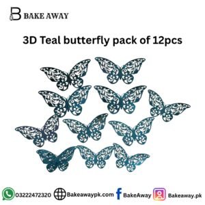 3D Teal butterfly pack of 12pcs