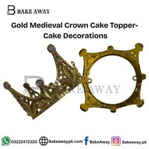 Gold Medieval Crown Cake Topper