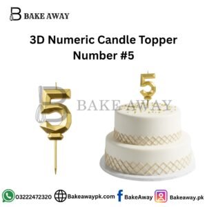3D Numeric Candle Topper Of Number 5