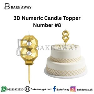 3D Numeric Candle Topper Of Number 8