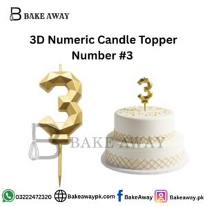 3D Numeric Candle Topper Of Number 3