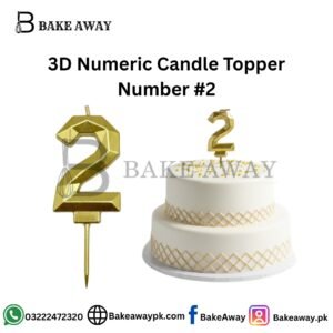 3D Numeric Candle Topper Of Number 2