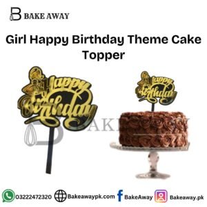 Girl Happy Birthday Theme Cake Topper